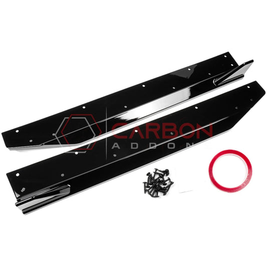 Side Skirt Extensions with Winglets for 2024+ Ford Mustang (ABS Plastic)