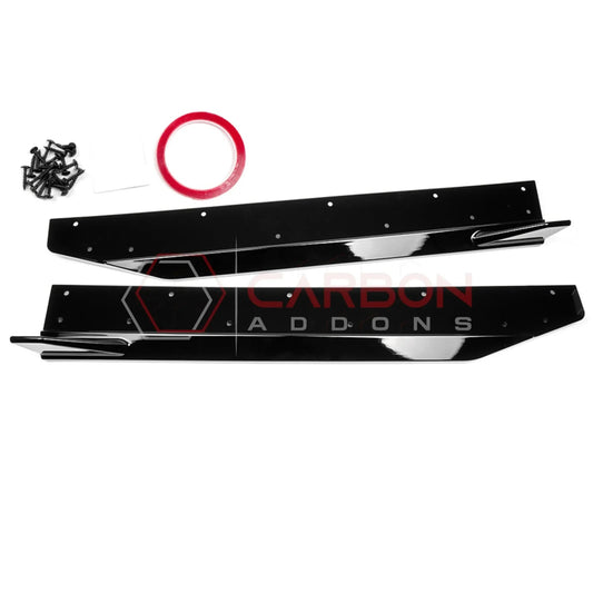 Side Skirt Extensions with Winglets for 2024+ Ford Mustang (ABS Plastic)