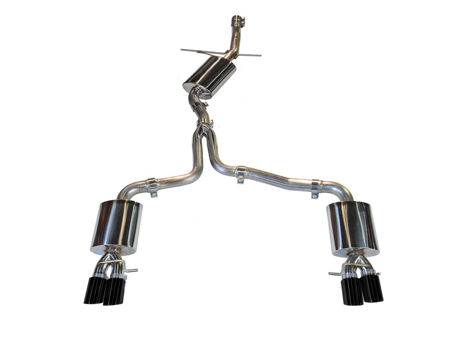 AWE Tuning Touring Edition Exhaust for B8 A4 2.0T - Quad Tip, Diamond Black Tips 3015-43020