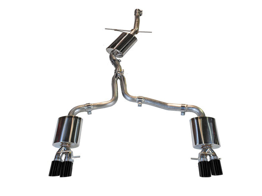 AWE Tuning Touring Edition Exhaust for B8 A4 2.0T - Quad Tip, Diamond Black Tips 3015-43020