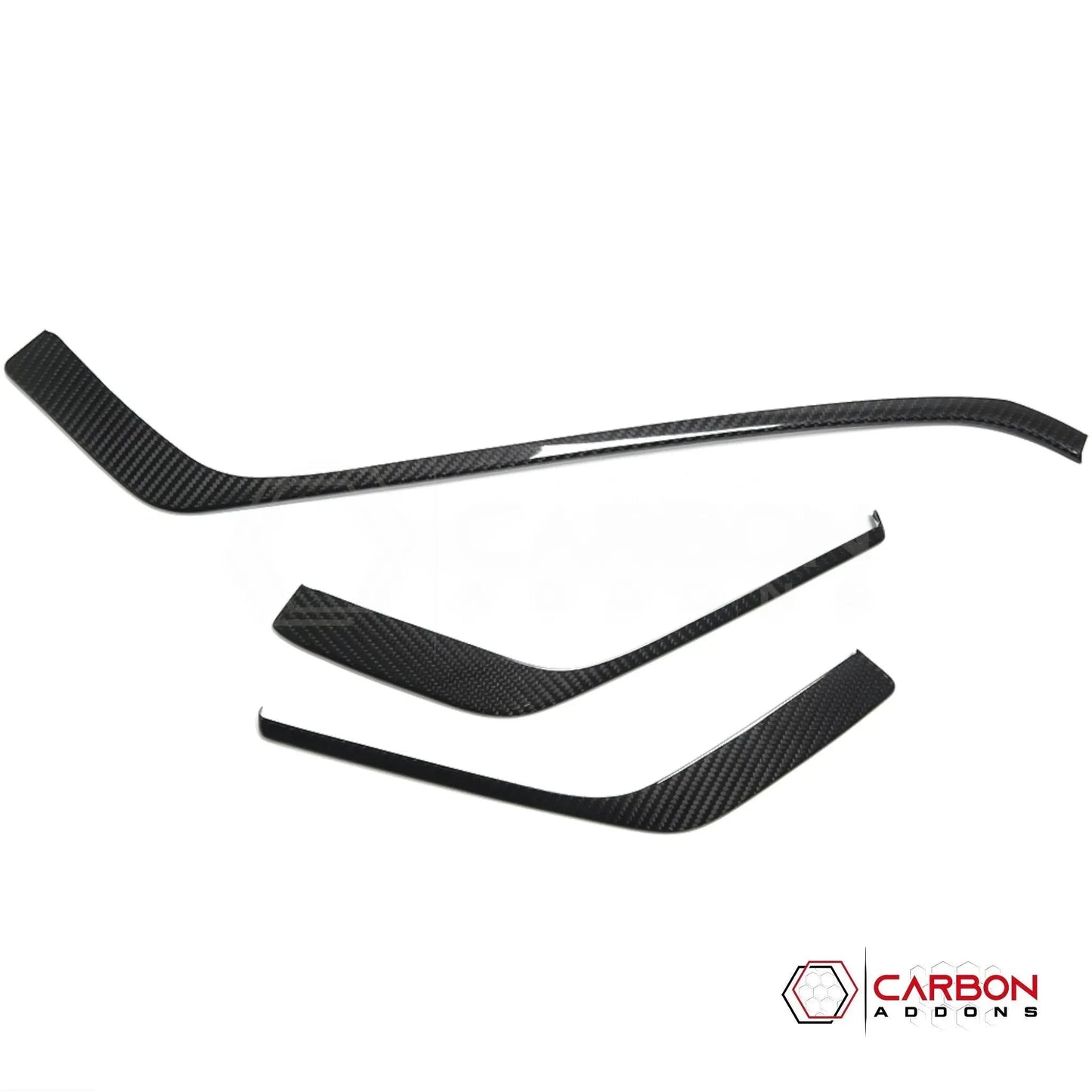 C8 Corvette Real Carbon Fiber Upper Dashboard Trim Covers (3-Piece Set) | (2020–2025)