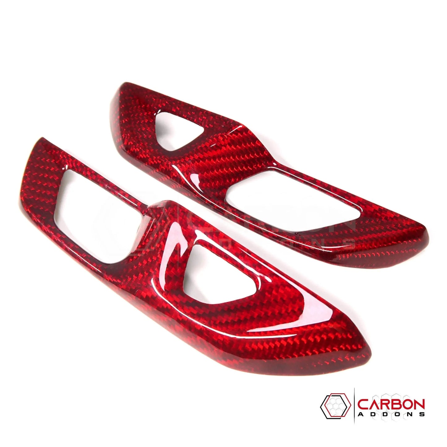 C8 Corvette Real Carbon Fiber Door Lock Trim Covers | Interior Upgrade (2020–2026)