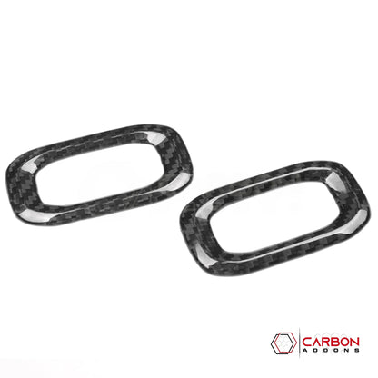 Jeep Gladiator JT & Wrangler JL Door Lock Switch Frame Trim Cover – Real Dry Carbon Fiber (Glossy or Matte) 2020–Current