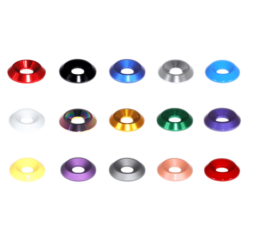 ZSPEC M5 Billet Fender-Finish Dress Up Washers for M5 FHSC Fasteners, 10-Pack