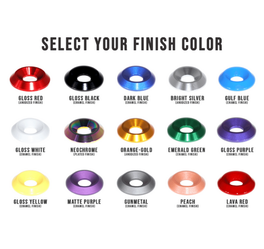 ZSPEC M6 Wide Fender-Finish Dress Up Washers, for M6 FHSC Fasteners, Billet, 10-Pack