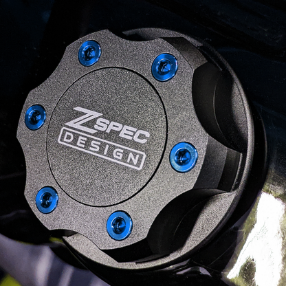 ZSPEC Billet Oil Filler Cap for Nissan/Infiniti/Datsun, Black Cap w/ Titanium Accent