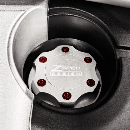 ZSPEC Billet Oil Filler Cap for Nissan/Infiniti/Datsun, Silver Cap w/ Titanium Accents