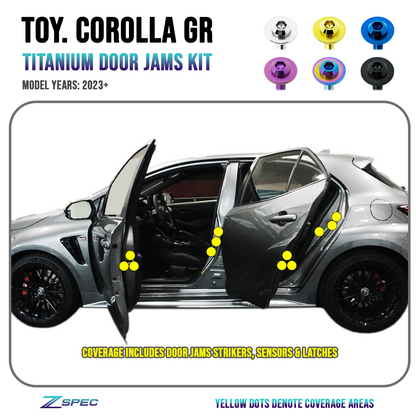 ZSPEC Door Jams Fastener Kit for the GR Corolla, Strikers/Latches/Switches, Titanium