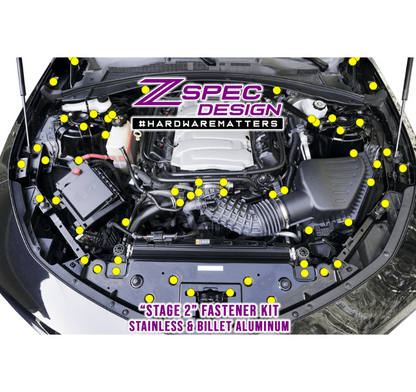 ZSPEC Stage-2 Dress Up Bolts® Fastener Kit for '16+ Chevy V8 Camaro SS, Stainless & Billet