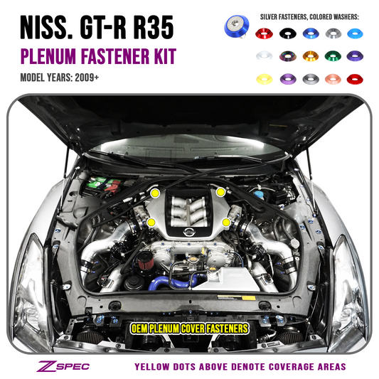 ZSPEC Plenum Cover Fasteners for Nissan Skyline GT-R/GTR R35, Stainless & Billet