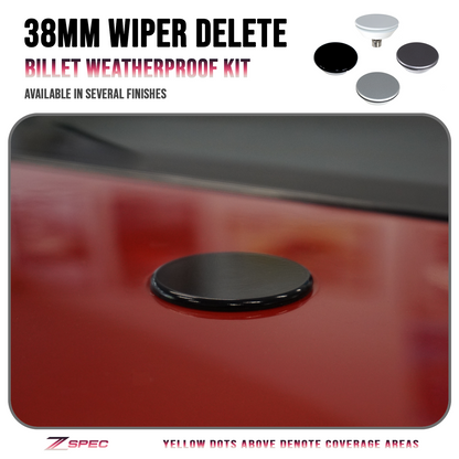ZSPEC Rear Wiper Delete/Hole-Cap, 38mm Billet, Weatherproof, fits holes 16mm-30mm