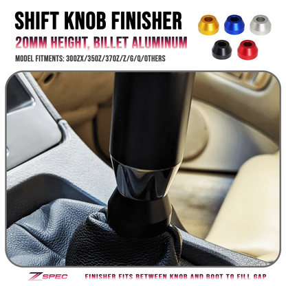 ZSPEC Shift Boot Knob Finisher, Billet 6061 Aluminum, 20mm Tall, 300zx/350z/370z/Z/G/Q