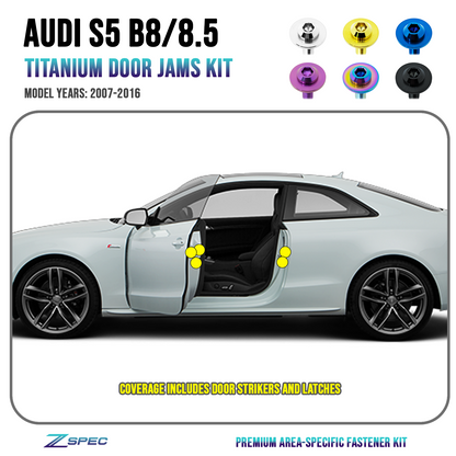 ZSPEC Dress Up Bolts® Door Strikers & Latches Fasteners for Audi S5 B8 EA837 3.0L, Titanium