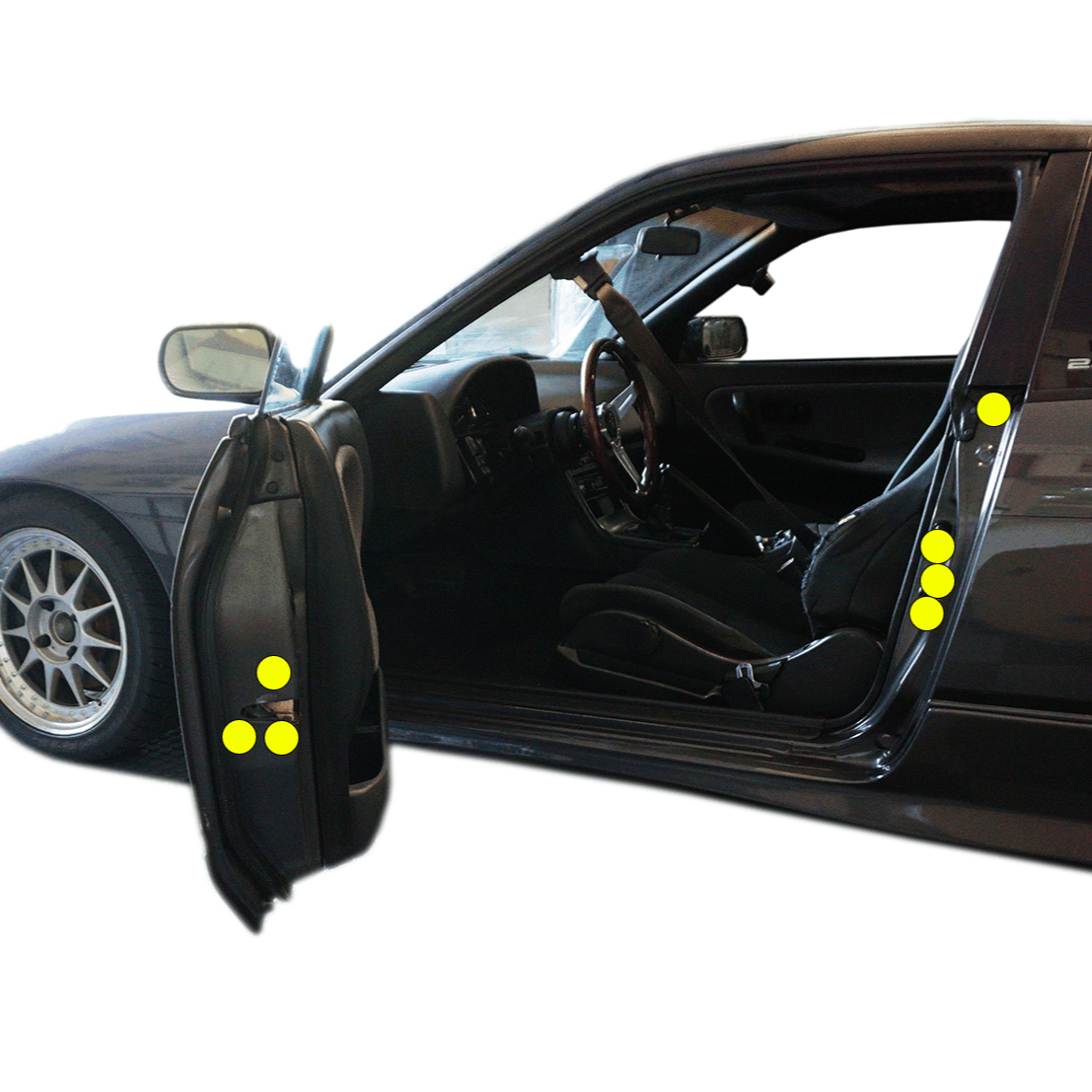 ZSPEC Dress Up Bolts® Fastener Kit, Door Jams Area for Nissan 240SX S13 (& Silvia), Titanium