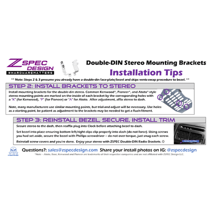 ZSPEC LHD Double-Din Radio Bezel w/Brackets for '90-99 Nissan Z32 300zx