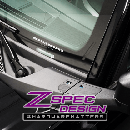 ZSPEC Interior Dress Up Bolts® Fastener Kit for 21+ Ford Bronco 2.7L, Titanium & Billet