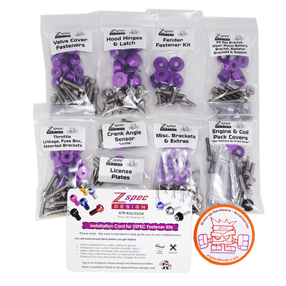 ZSPEC Stage-3 Dress Up Bolts® Kit for Nissan Skyline GT-R/GTR R32/R33/R34, Stainless & Billet