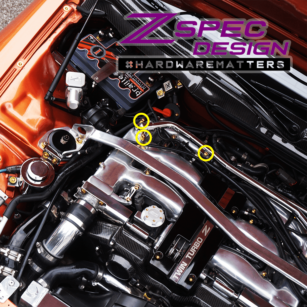 ZSPEC Balance Tube Fastener Kit for '90-96 Nissan 300zx Z32, Titanium Hardware