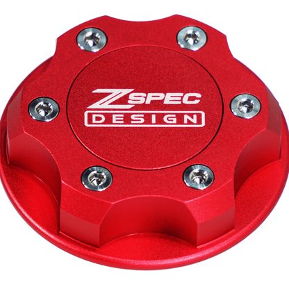 ZSPEC Billet Oil Filler Cap for Nissan/Infiniti/Datsun, Red Cap w/ Titanium Accents