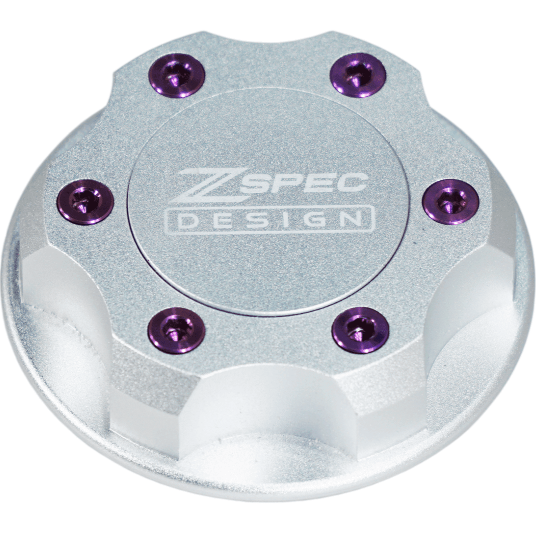 ZSPEC Billet Oil Filler Cap for Nissan/Infiniti/Datsun, Silver Cap w/ Titanium Accents