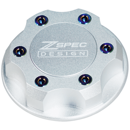 ZSPEC Billet Oil Filler Cap for Nissan/Infiniti/Datsun, Silver Cap w/ Titanium Accents