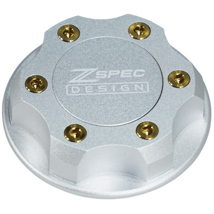 ZSPEC Billet Oil Filler Cap for Nissan/Infiniti/Datsun, Silver Cap w/ Titanium Accents