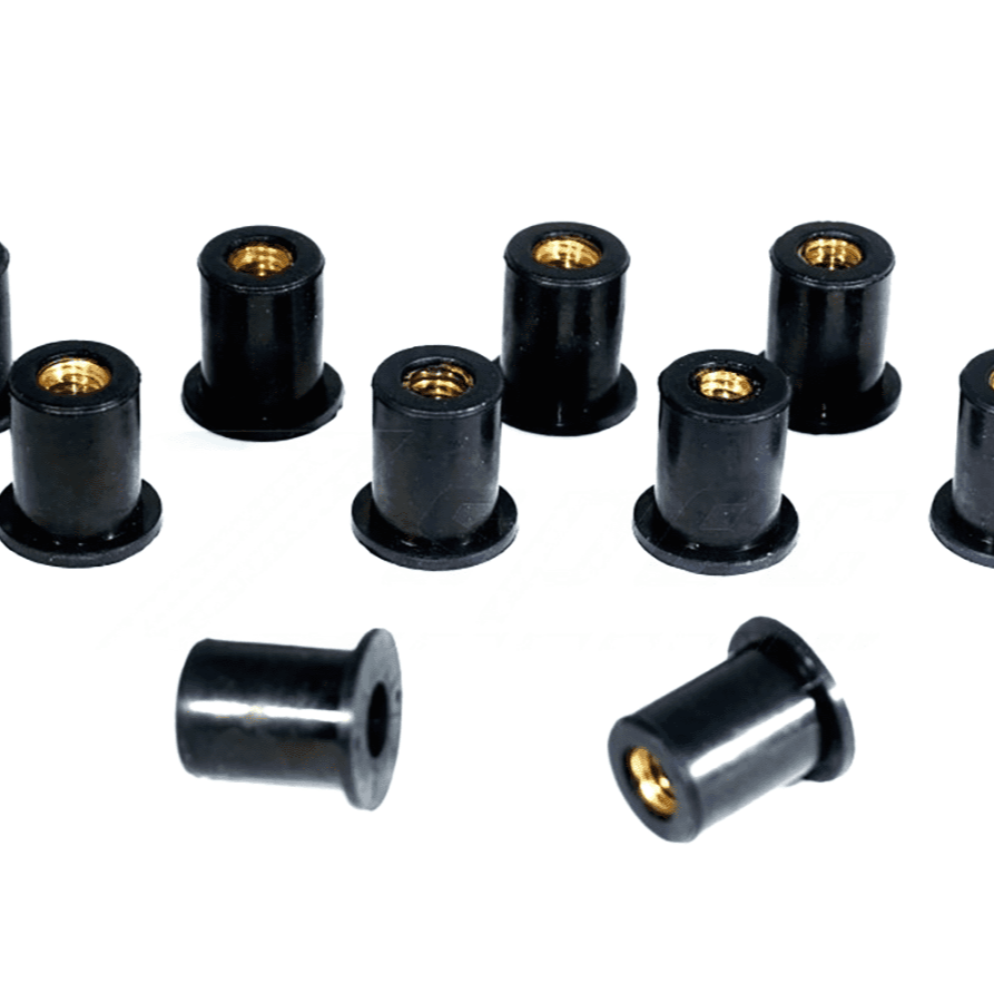 ZSPEC M8 Rubber Well Nuts for SUV/Truck Body Elements & Over-Fender Flares, 10-Pack