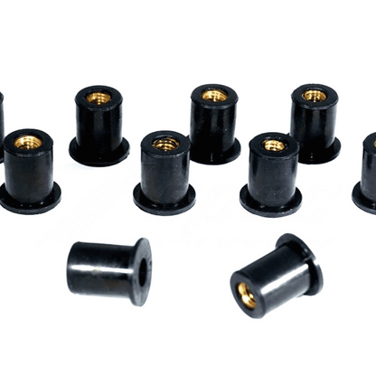 ZSPEC M8 Rubber Well Nuts for SUV/Truck Body Elements & Over-Fender Flares, 10-Pack