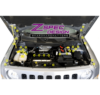 ZSPEC Stage-2 Dress Up Bolts® Fastener Kit for Jeep Patriot & Compass, Stainless & Billet