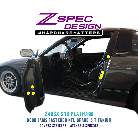 ZSPEC Dress Up Bolts® Fastener Kit, Door Jams Area for Nissan 240SX S13 (& Silvia), Titanium