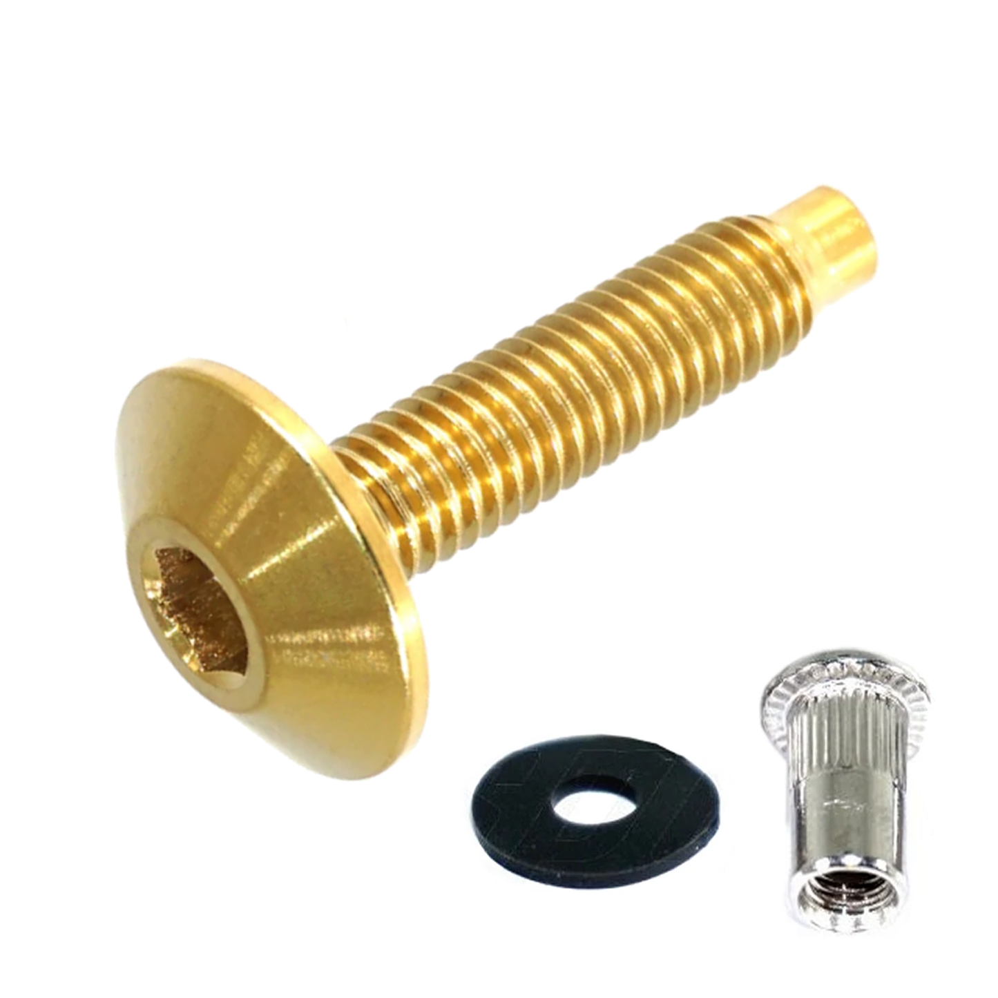 ZSPEC Low-Profile Body Kit Fastener, M5x20mm, Titanium w/ Rivet Nut, Per Each