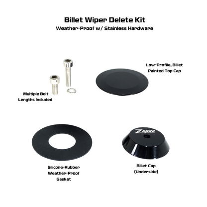 ZSPEC 44mm Rear Wiper Hole-Cover/Cap/Plug, Weatherproof, fits GR Corolla, Black