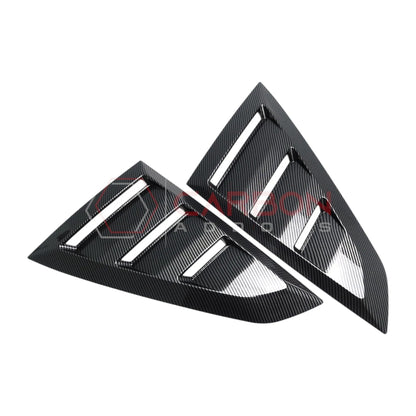 Rear Quarter Window Louvers for 2024+ Ford Mustang (Gloss Black ABS)