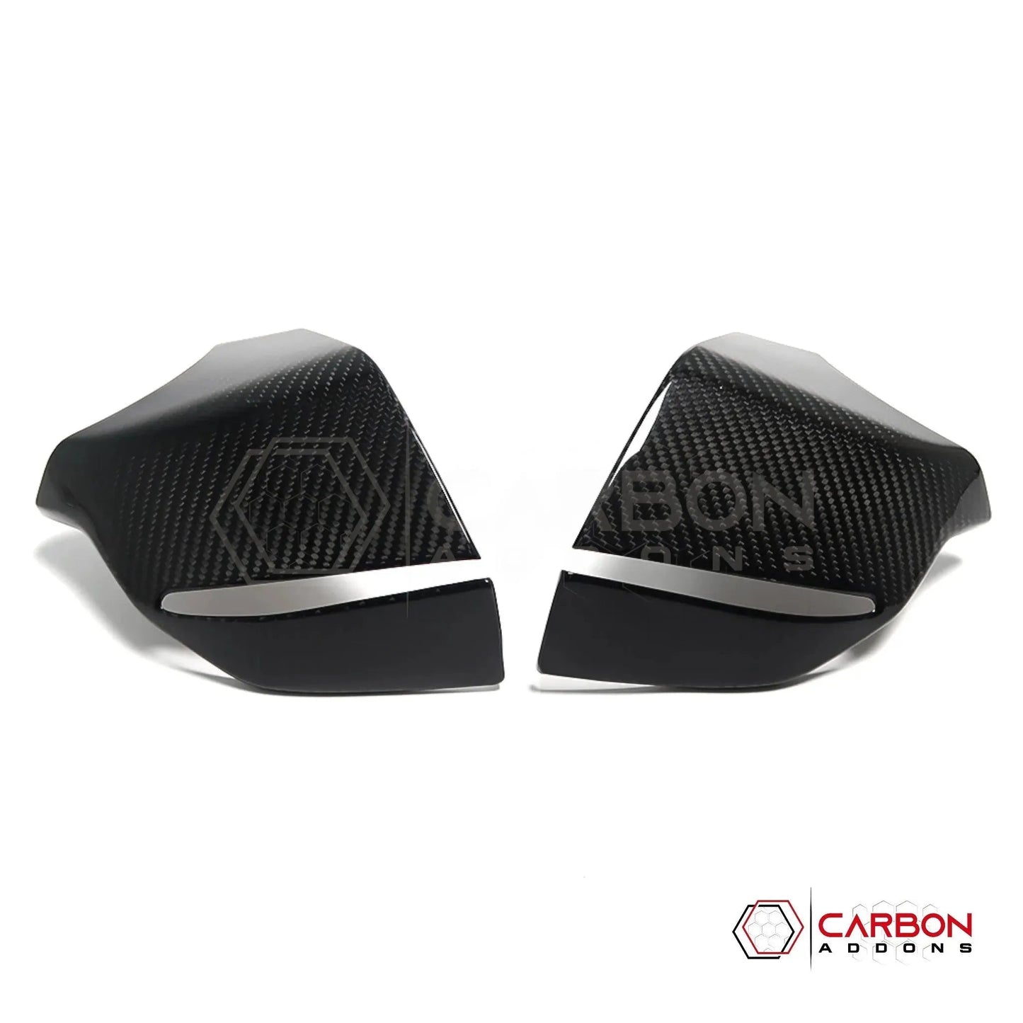 C8 Corvette Real Carbon Fiber Bottom Mirror Trim Covers | Exterior Overlay (2020–2026)