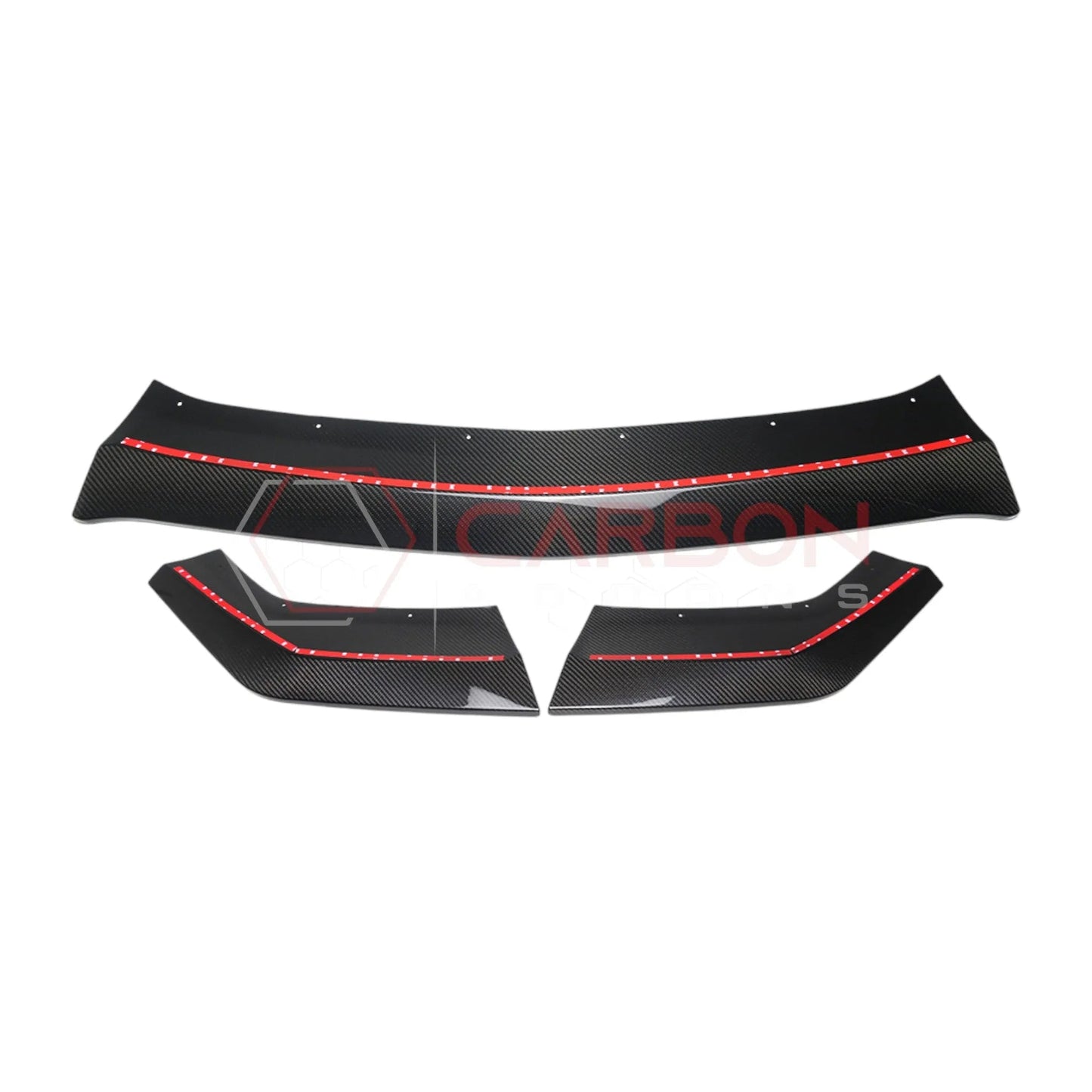 Real Carbon Fiber Front Lip Splitter for 2024+ Ford Mustang Dark Horse (3-Piece Set)