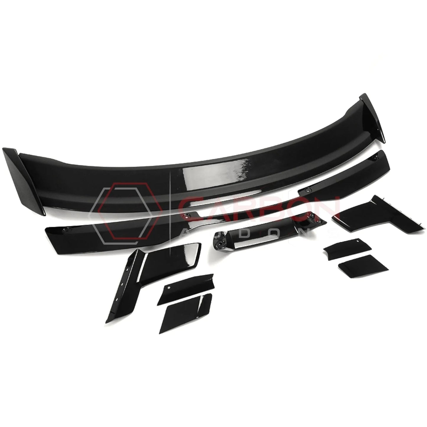 Dark Horse-Style Gloss Black Rear Spoiler with Integrated Gurney Flap for 2024+ Ford Mustang
