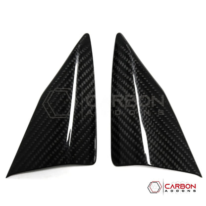 C8 Corvette Real Carbon Fiber Door Window A-Pillar Triangle Trim Covers | Interior Upgrade (2020–2026)