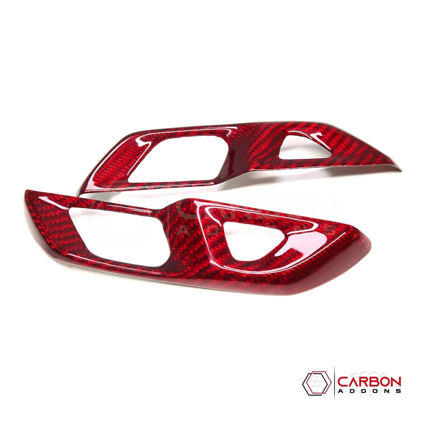C8 Corvette Real Carbon Fiber Door Lock Trim Covers | Interior Upgrade (2020–2026)