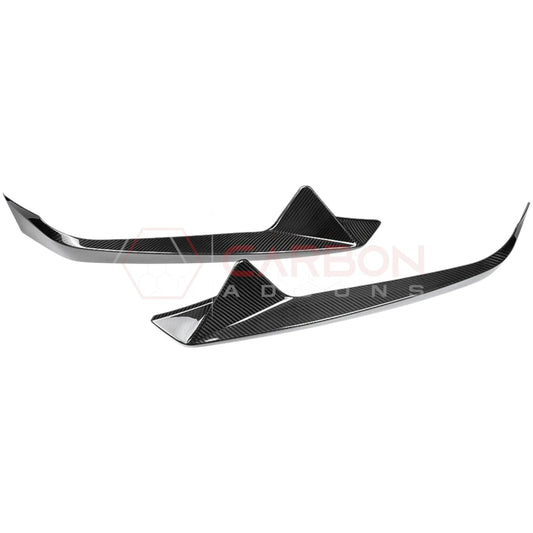 C8 Corvette Carbon Fiber Front Bumper Lower Side Bellow Grill Accent Trims