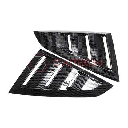 Rear Quarter Window Louvers for 2024+ Ford Mustang (Gloss Black ABS)