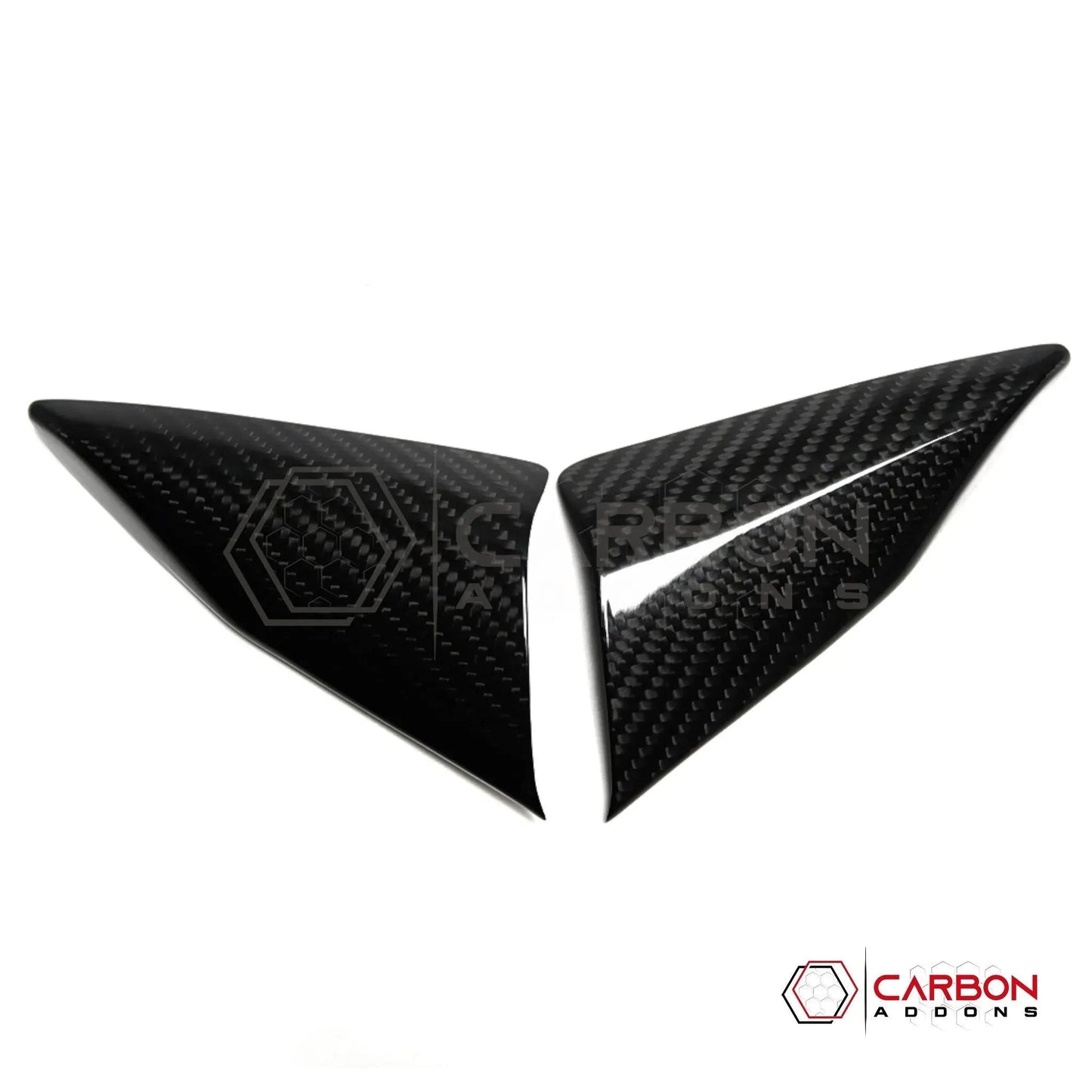 C8 Corvette Real Carbon Fiber Door Window A-Pillar Triangle Trim Covers | Interior Upgrade (2020–2026)