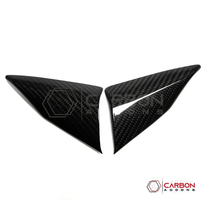 C8 Corvette Real Carbon Fiber Door Window A-Pillar Triangle Trim Covers | Interior Upgrade (2020–2026)