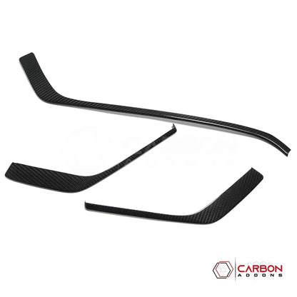 C8 Corvette Real Carbon Fiber Upper Dashboard Trim Covers (3-Piece Set) | (2020–2025)