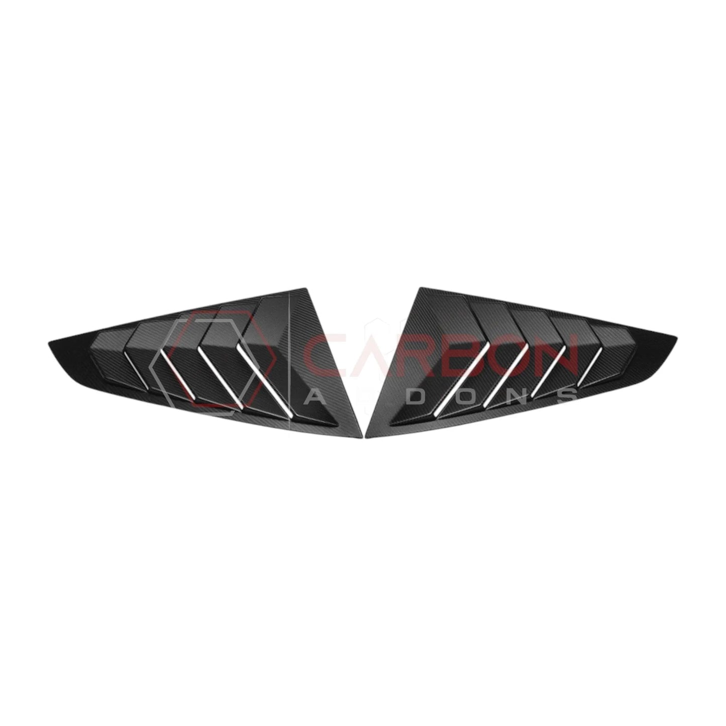 Real Carbon Fiber Rear Quarter Window Louvers for 2024+ Ford Mustang