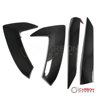 C8 Corvette Stingray Carbon Fiber Side Scoop Boomerang Trim Covers (4-Piece Set) | Exterior Upgrade (2020–2026)