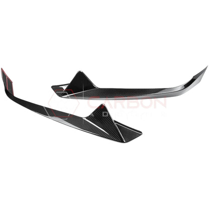 C8 Corvette Carbon Fiber Front Bumper Lower Side Grille Accent Trims | Stingray (2020–Present)