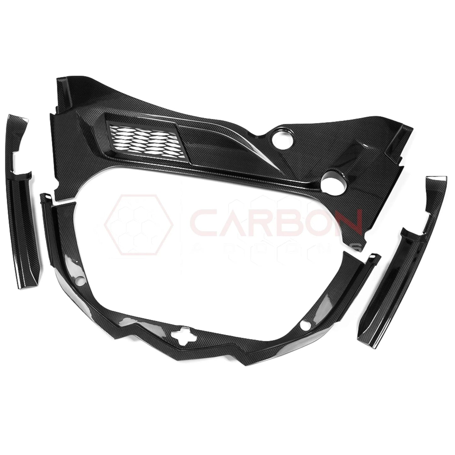 C8 Corvette Real Carbon Fiber Front Trunk (Frunk) Replacement Trim Panels | Stingray, Z06 & E-Ray (2020–2026 Coupe)
