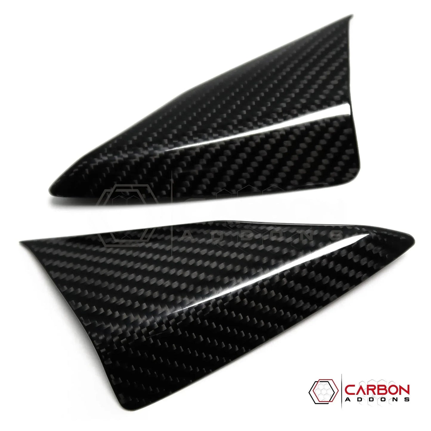 C8 Corvette Real Carbon Fiber Door Window A-Pillar Triangle Trim Covers | Interior Upgrade (2020–2026)