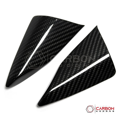 C8 Corvette Real Carbon Fiber Door Window A-Pillar Triangle Trim Covers | Interior Upgrade (2020–2026)