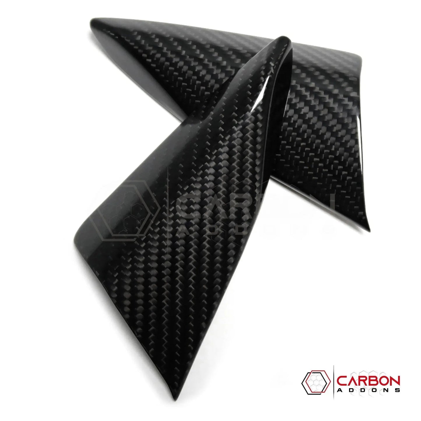 C8 Corvette Real Carbon Fiber Door Window A-Pillar Triangle Trim Covers | Interior Upgrade (2020–2026)